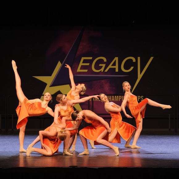 Orange Velvet Lyrical Dance Costume size large adult - Picture 3 of 7